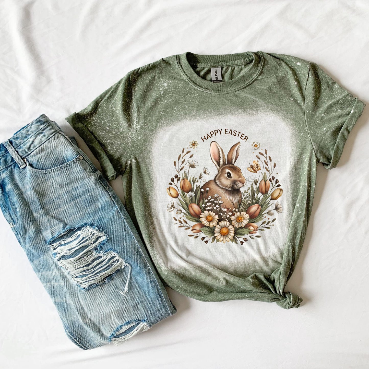 Easter Wreath & Bunny Bliss shirt