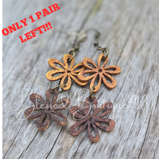Boho Bloom Wood Earrings
